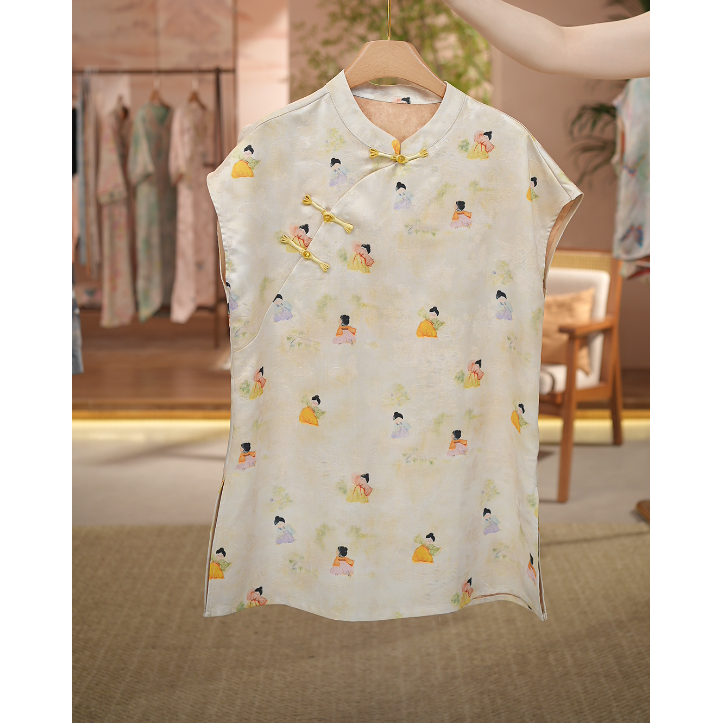 《 捣药图-奥黛》新中式提花国风时尚休闲防晒透气中长款奥黛