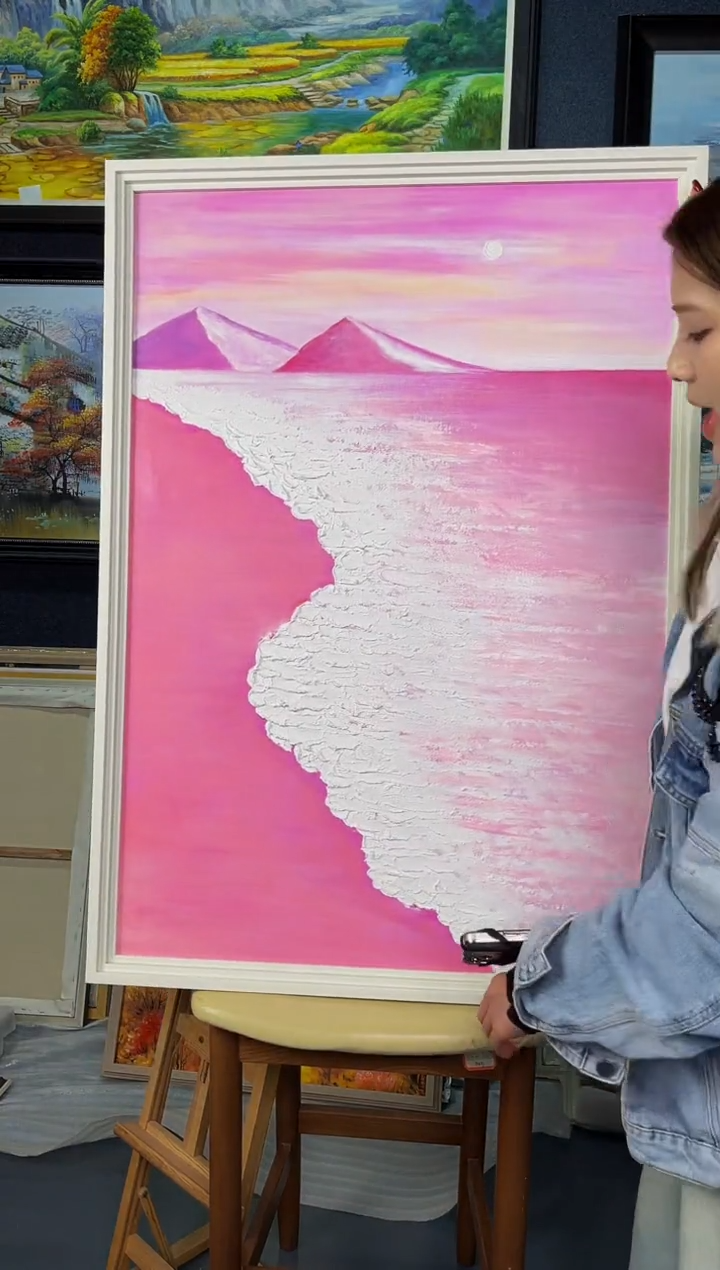 【闪购商品】油画38号 70*100 海滩-手绘油画