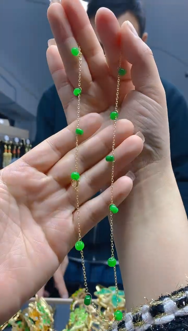 【闪购商品】翡翠耳饰合金0359翡翠锁骨链