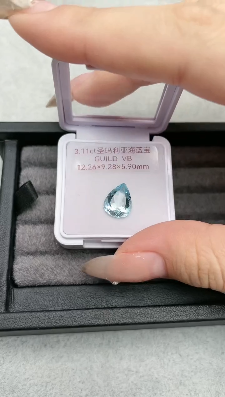 【闪购商品】海蓝宝石裸石未镶嵌3.11ct圣玛利亚