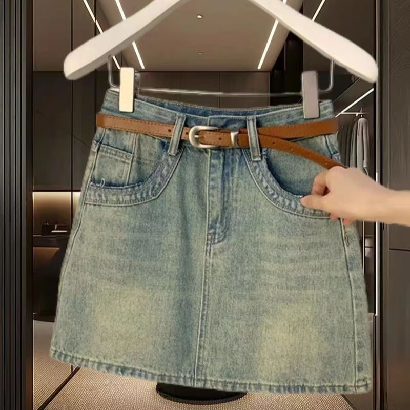 【非图片款】复古高腰韩版百搭牛仔短裙短裤