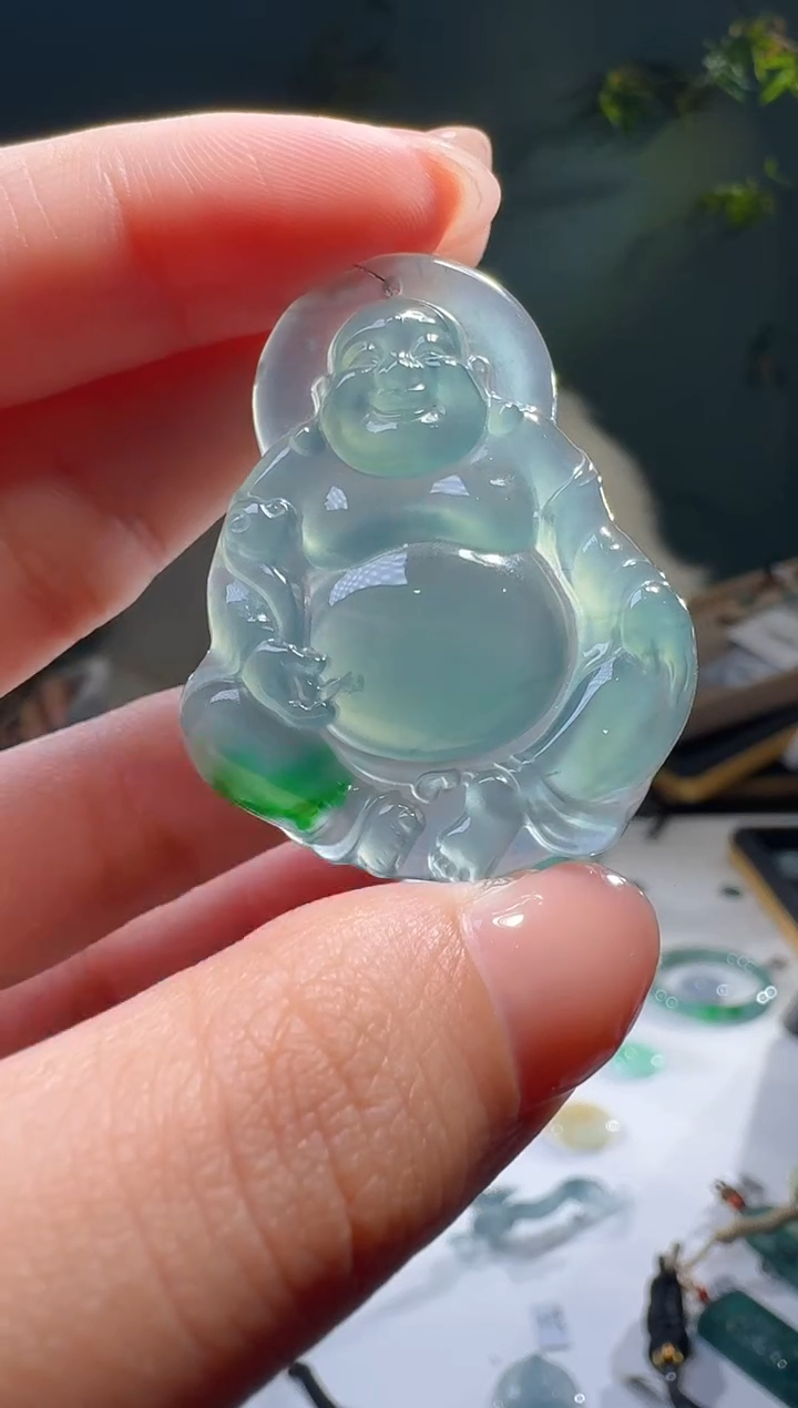 【闪购商品】翡翠颈饰未镶嵌天然A货翡翠布袋佛