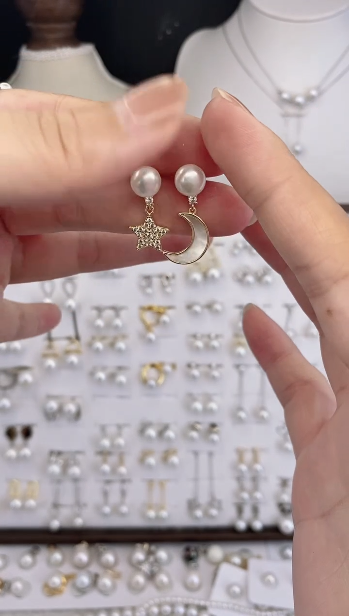 合金耳饰淡水珍珠37