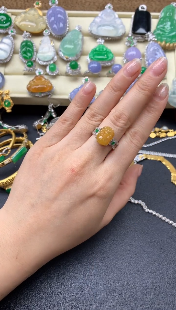 【闪购商品】翡翠戒指18K金镶嵌458-中国好珍宝