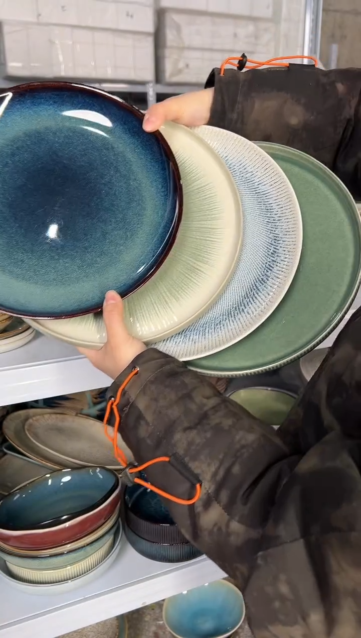 陶瓷外贸尾货瑕疵满20包邮X4 大盘10.5英寸