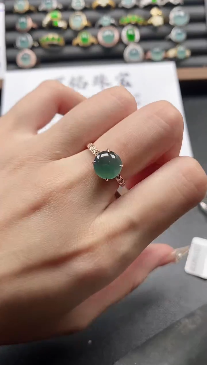 银S925镶嵌戒指翡翠51511