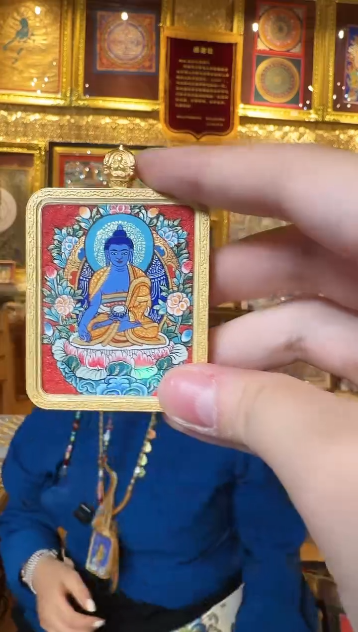 吊坠药老师-热贡纯手绘唐卡