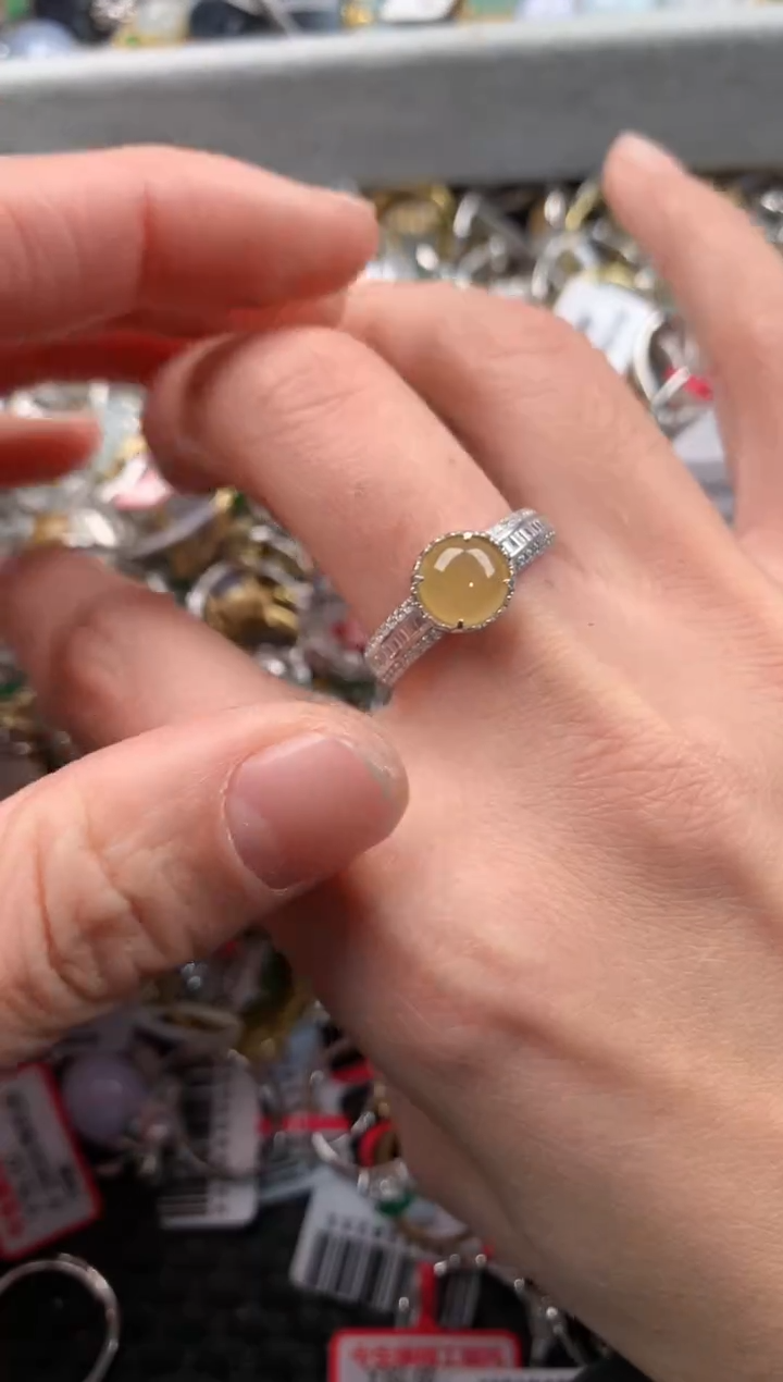 银S925镶嵌戒指翡翠888      2