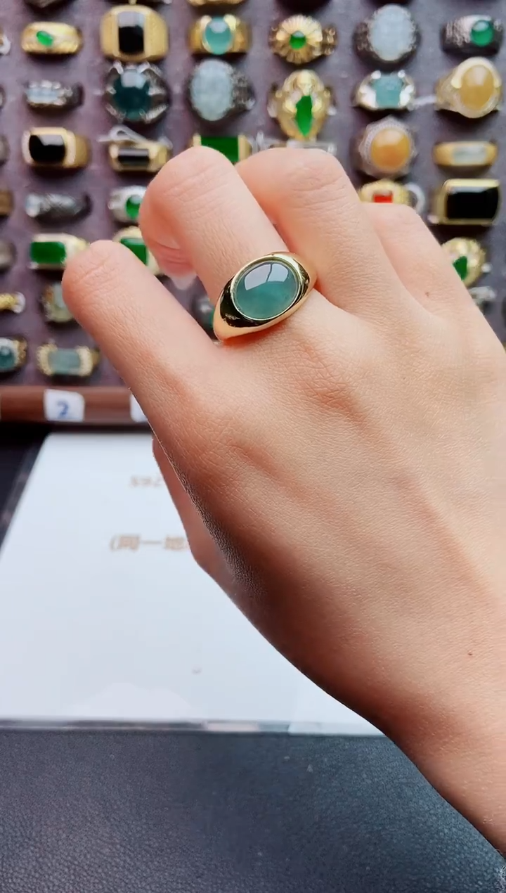 未镶嵌戒指翡翠天然翡翠男戒