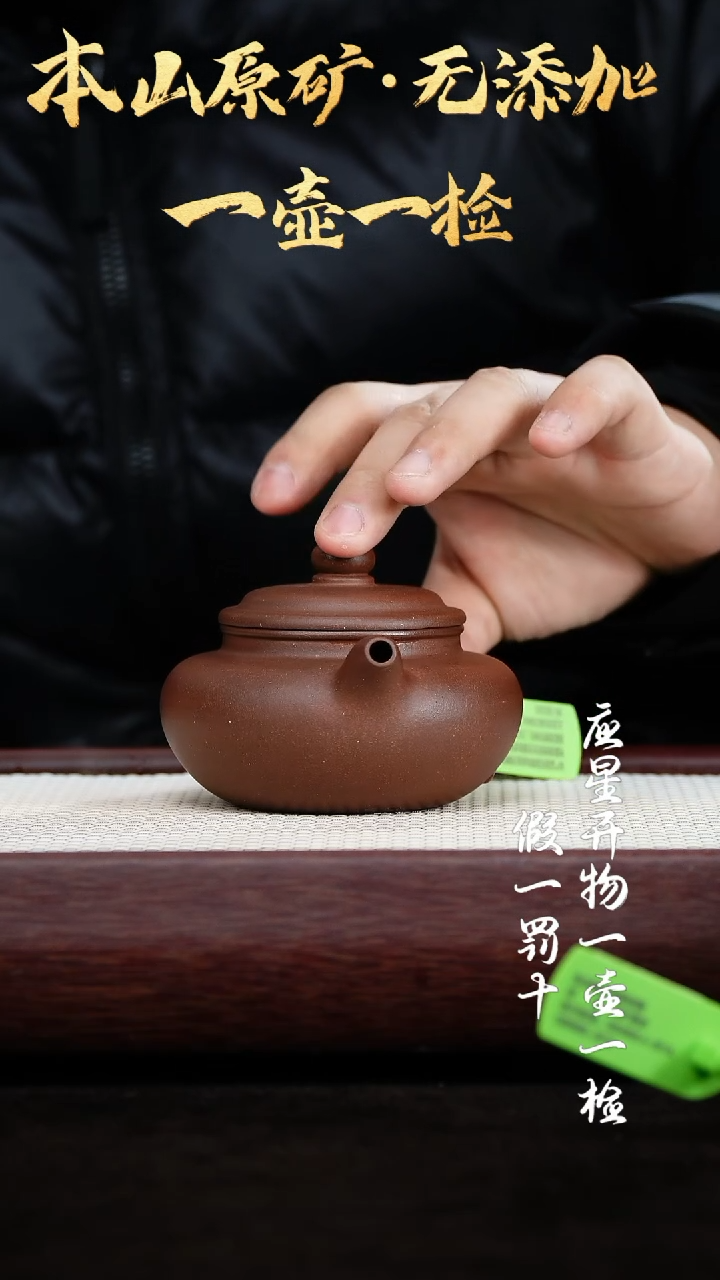 【闪购商品】紫砂茶壶景舟底槽青 仿古 220cc