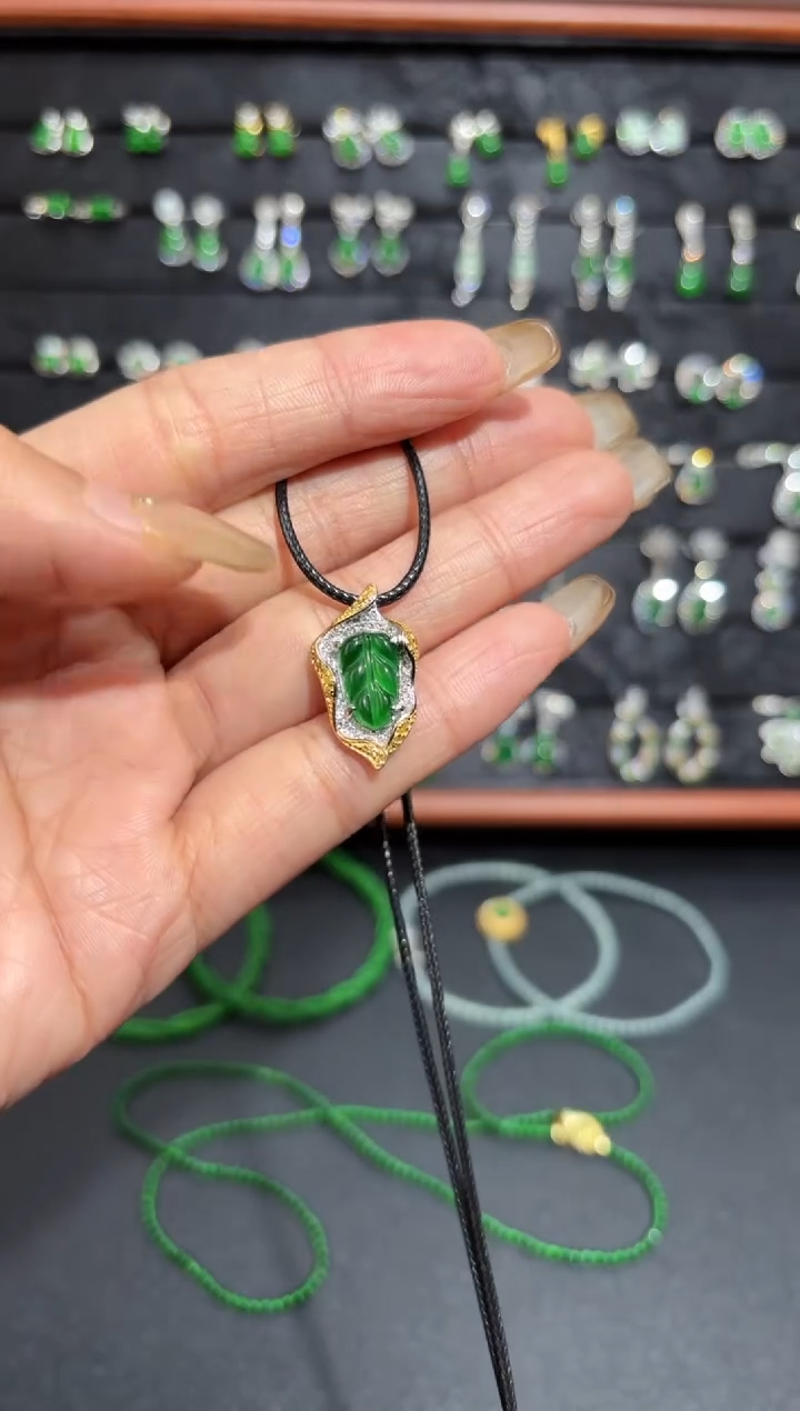 【闪购商品】翡翠颈饰银S925镶嵌蛋面/支持复检/一件