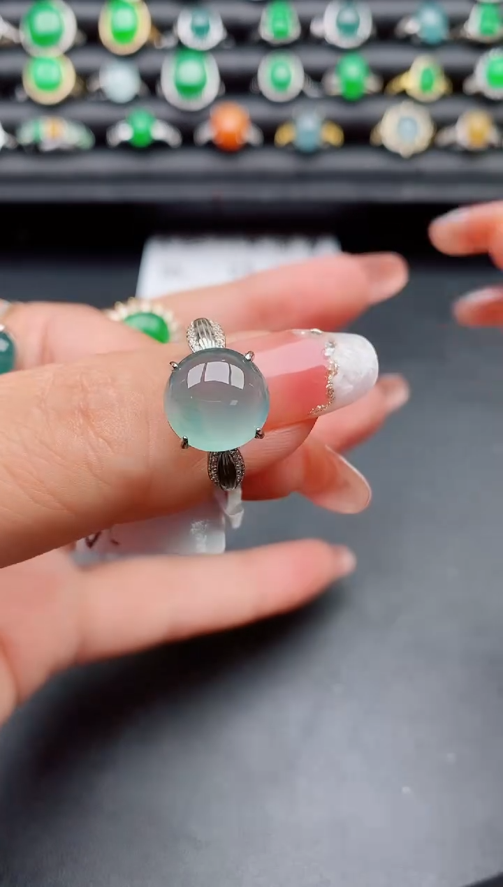 【闪购商品】翡翠戒指银S925镶嵌321312