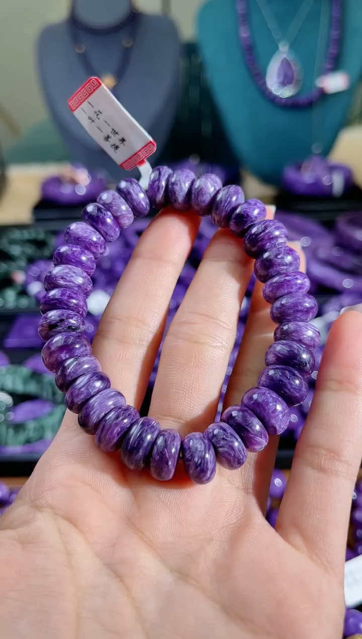 【闪购商品】查罗石手串未镶嵌算盘珠