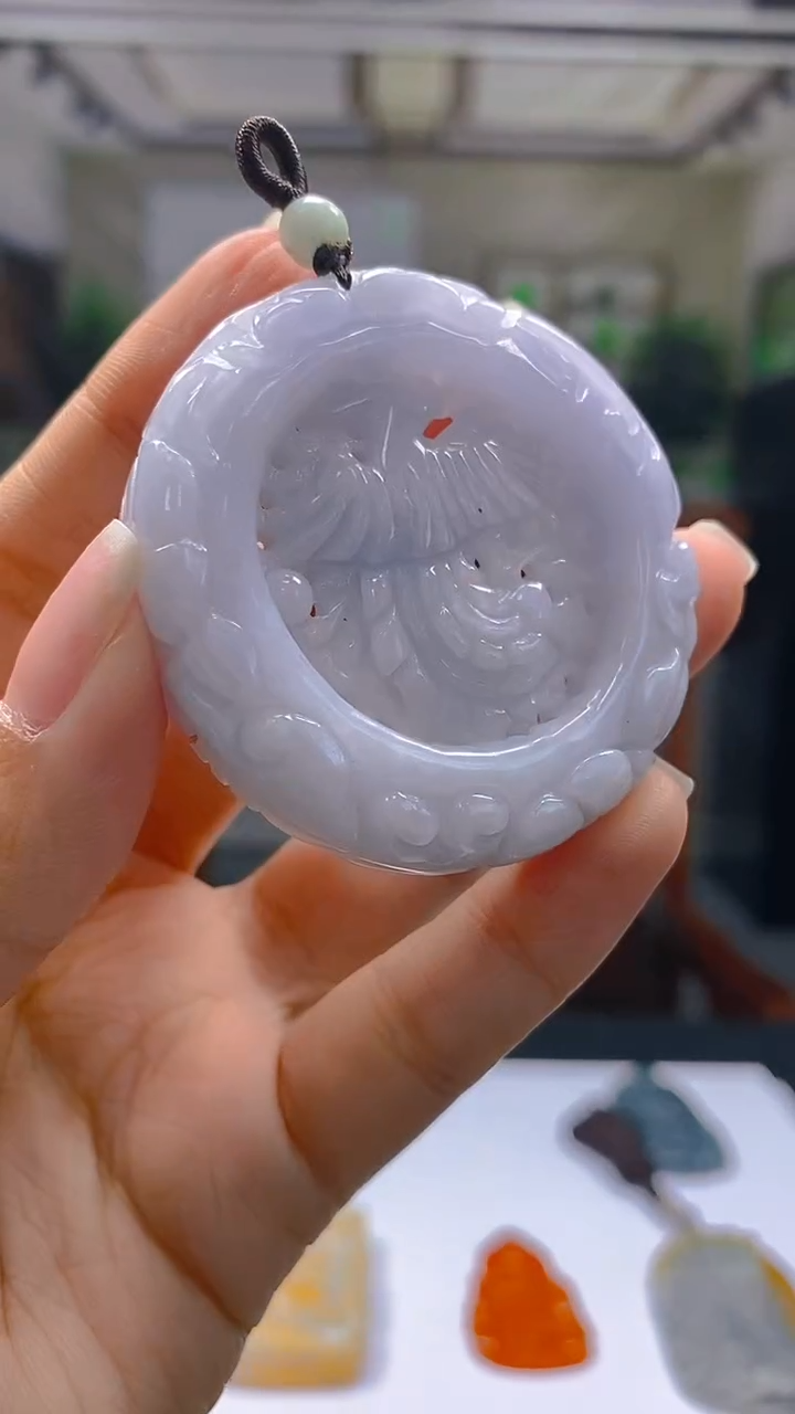 未镶嵌定制翡翠KK翡翠毛货吊坠-3