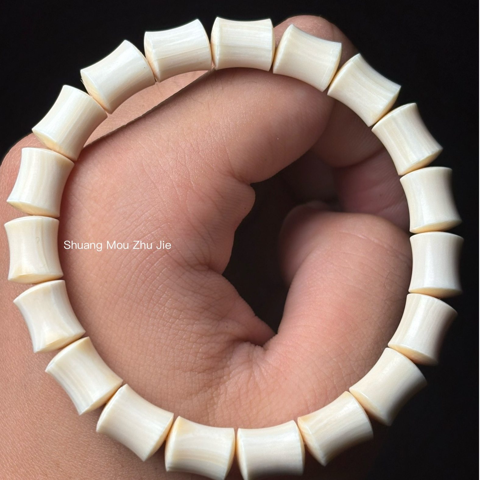 丰骨「猛犸象牙·霜眸竹节手串」-MC05-8mm 材质保真 假一罚四