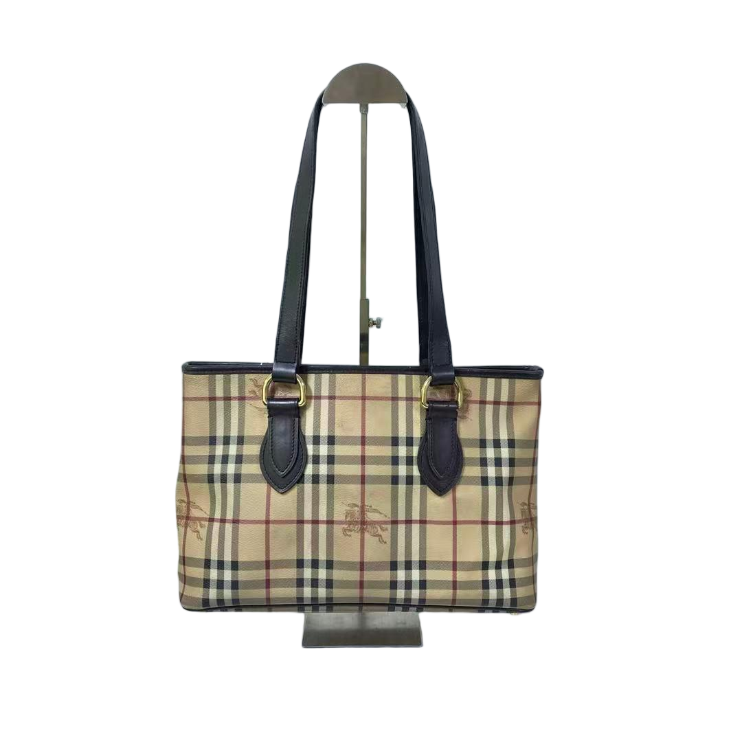 95新 BURBERRY/博柏利  战马格纹PVC拼皮单肩包 2509LQ327