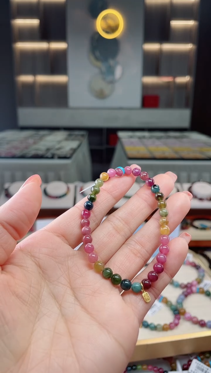 【闪购商品】碧玺单圈手串5mm+未镶嵌（多样性发一条）T