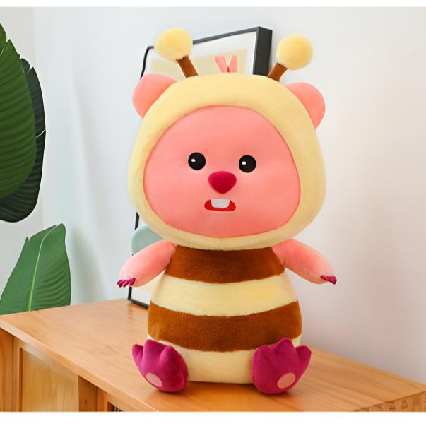 网红可爱小海狸loopy变身蜜蜂玩偶毛绒玩具睡觉抱枕送女生礼物