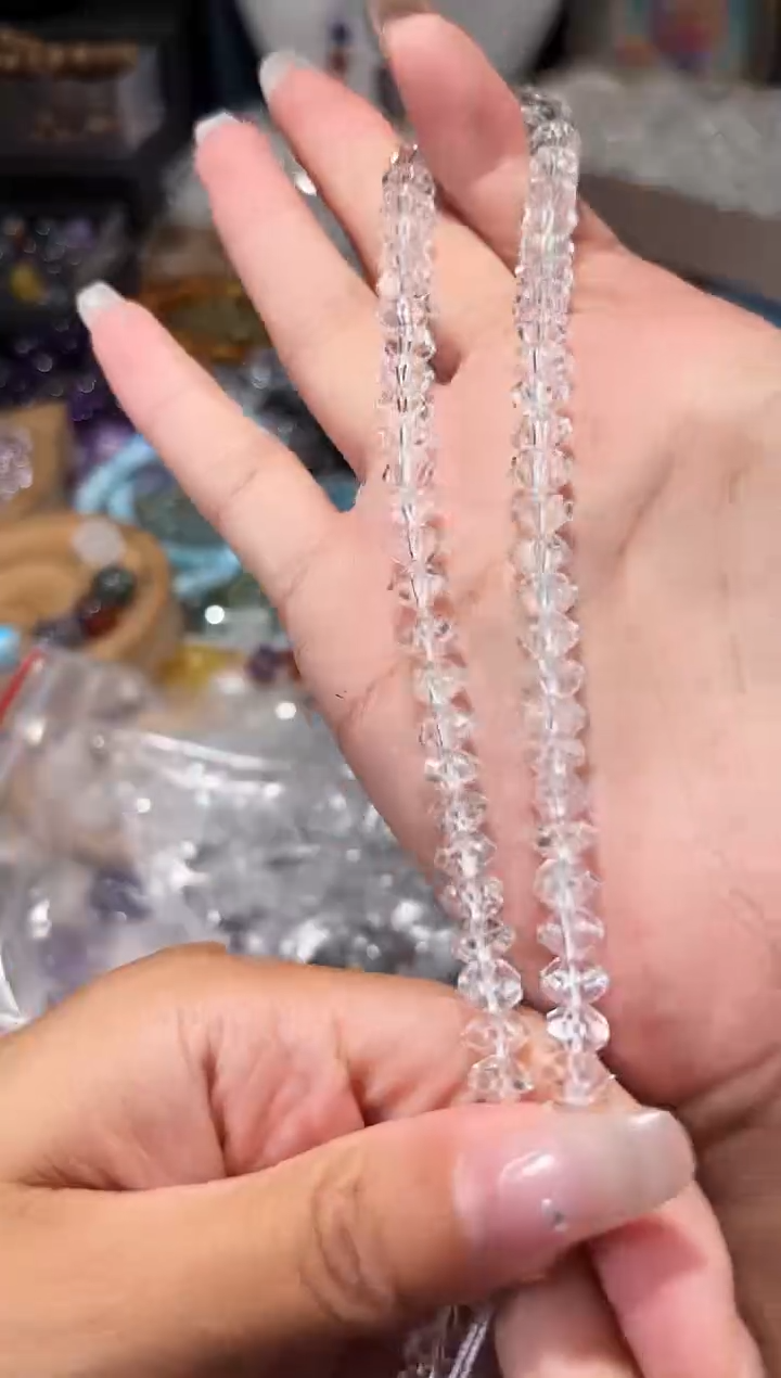 水晶手串未镶嵌凤****宝白水晶隔珠卡8半成品拍3