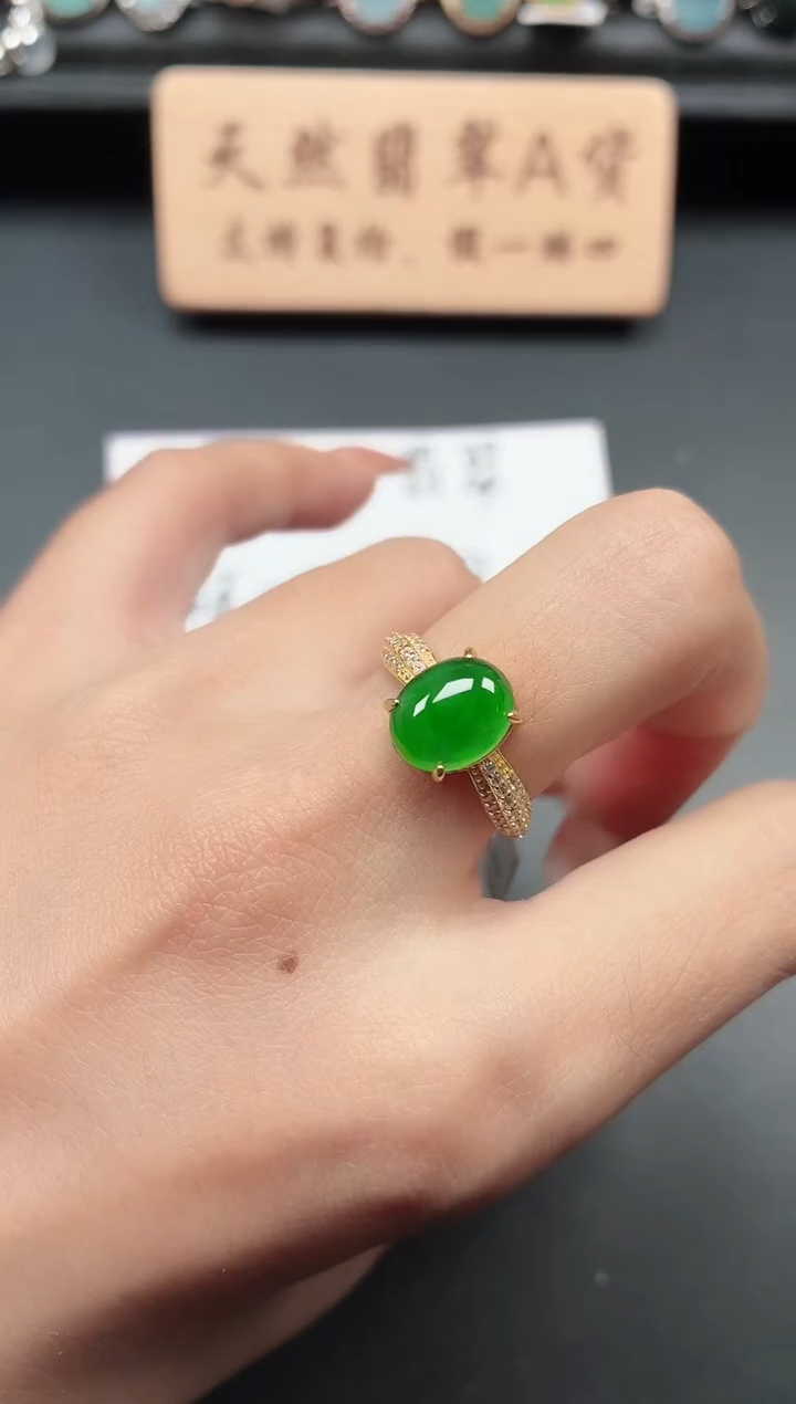 银S925镶嵌戒指翡翠111