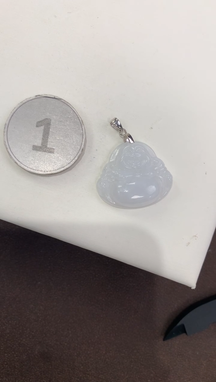 颈饰银S925镶嵌翡翠天然缅甸A货翡翠