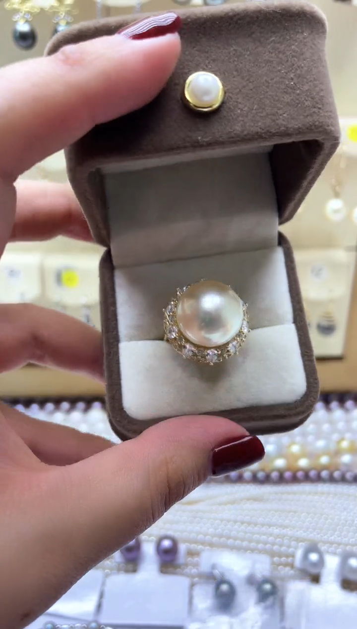 【闪购商品】海水珍珠戒指银S925镶嵌1