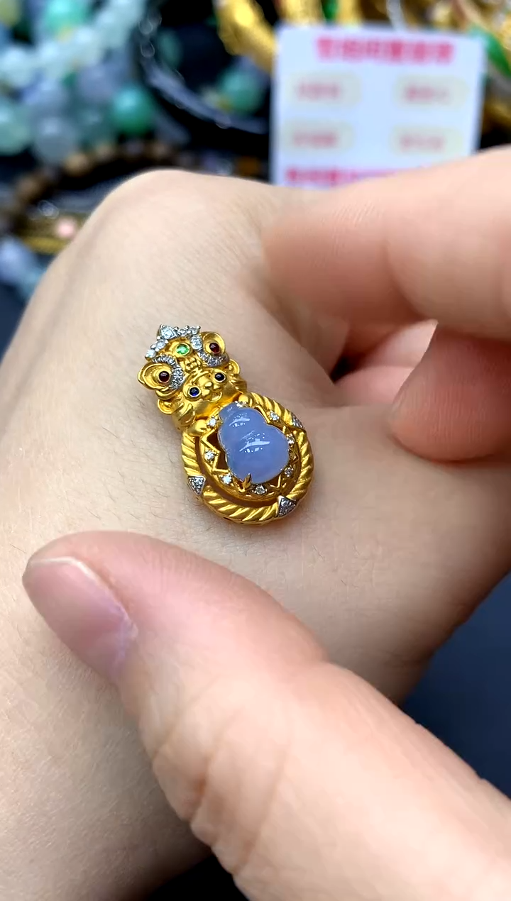 颈饰18K金镶嵌翡翠419-中国好珍宝