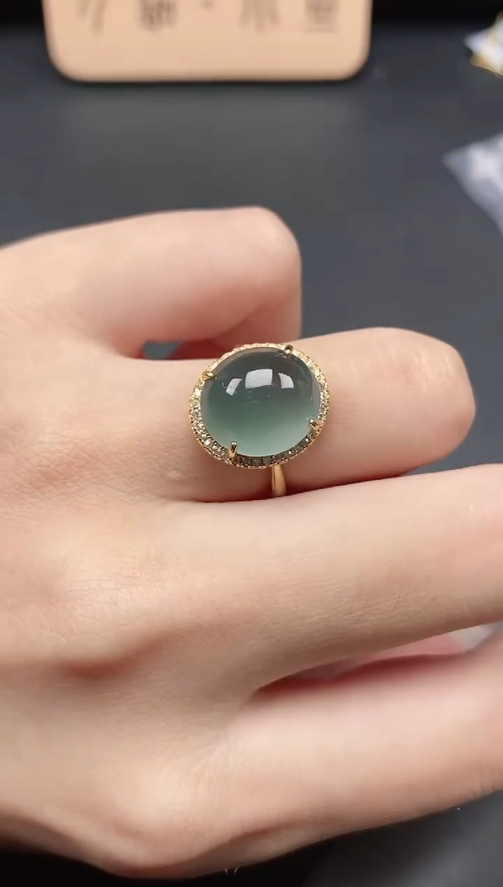 翡翠戒指银S925镶嵌51151