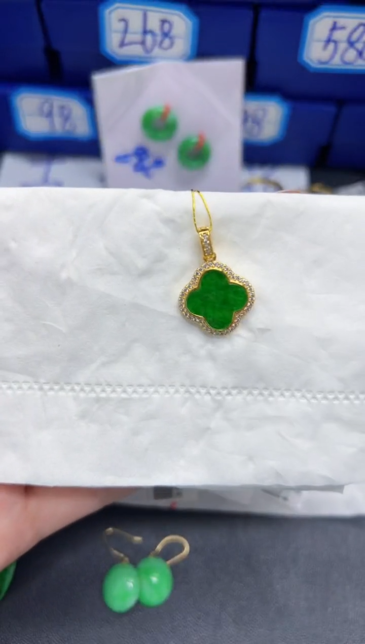 【闪购商品】翡翠颈饰银S925镶嵌Y缅料A货/多样性发货/一件