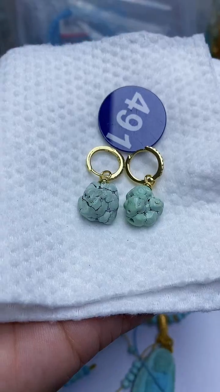 【闪购商品】绿松石耳钉合金491耳钉