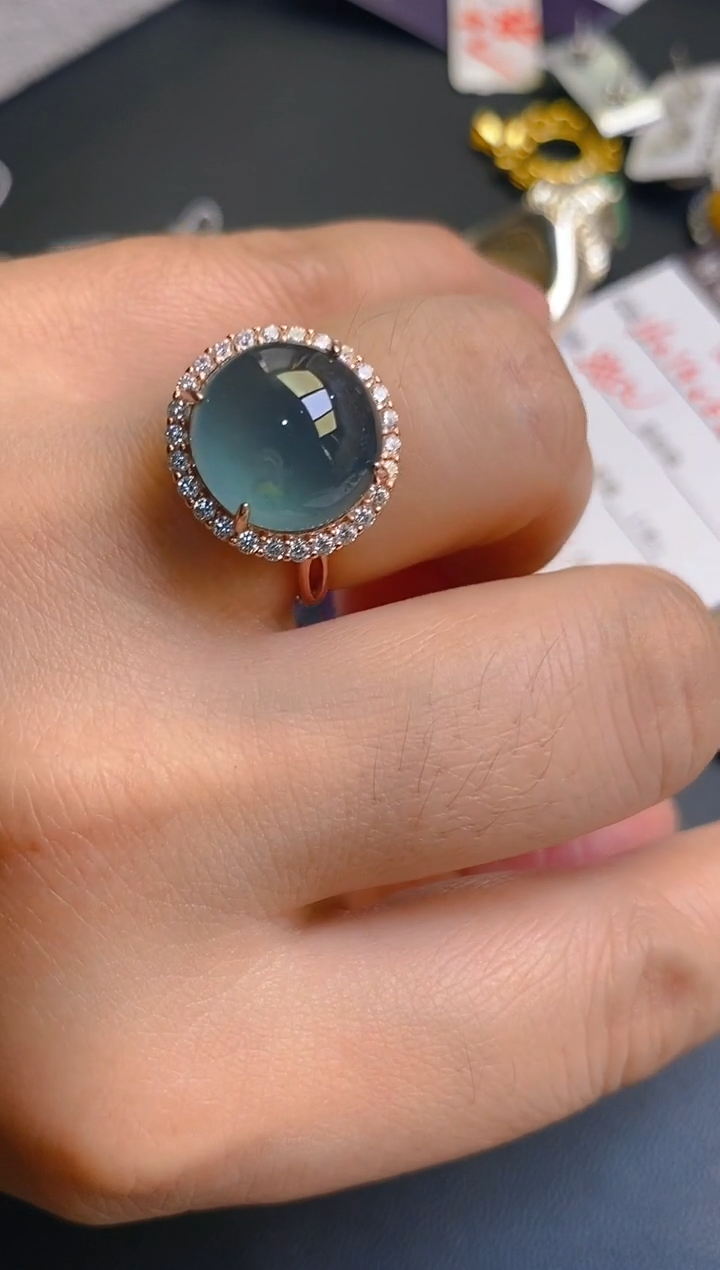 【闪购商品】翡翠耳饰银S925镶嵌天然A货翡翠1