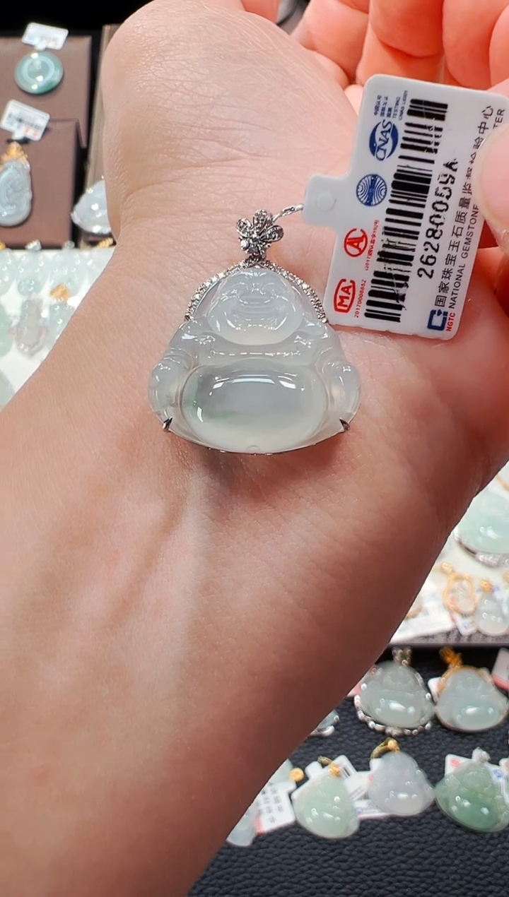 【闪购商品】翡翠吊坠(不含链)18K金镶嵌佛公吊坠59A