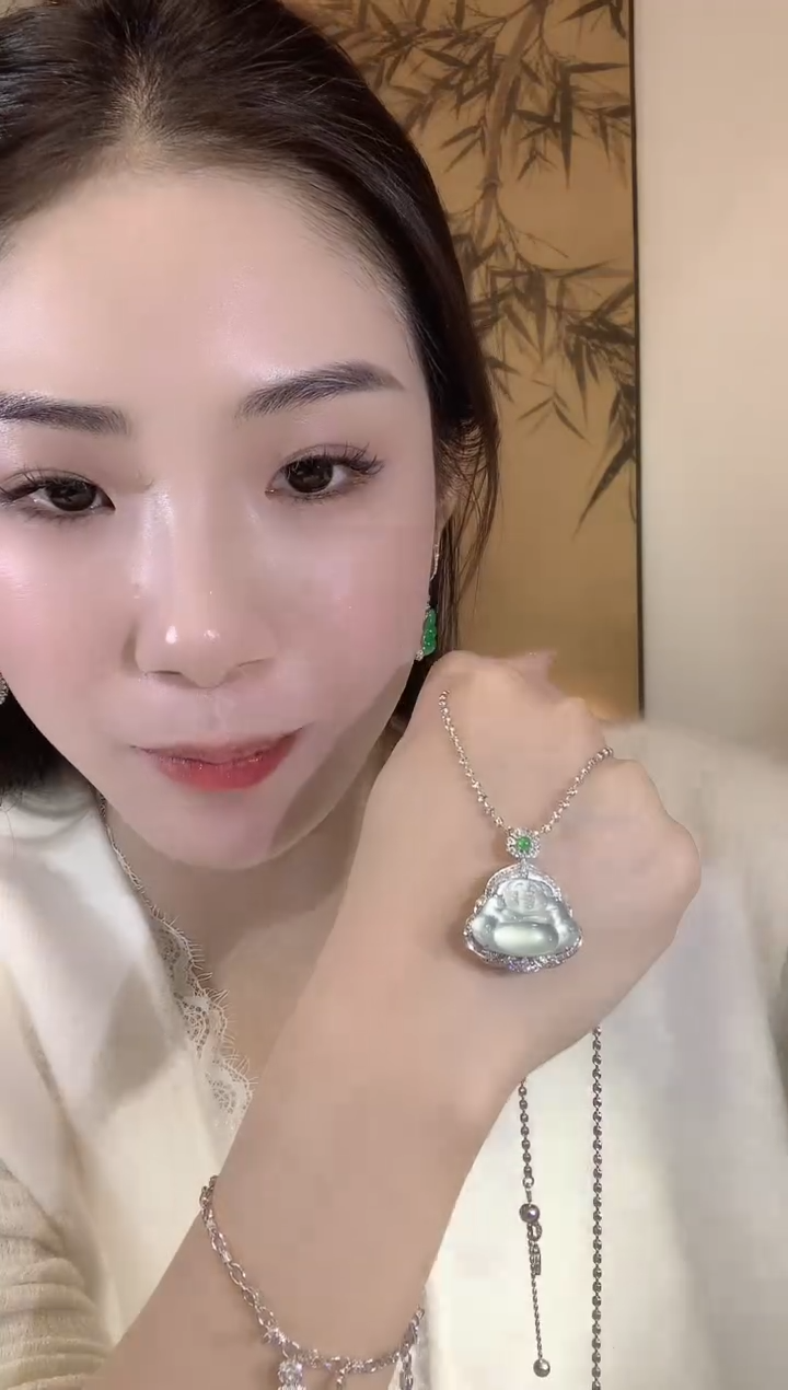 【闪购商品】翡翠吊坠(不含链)18K金镶嵌B24