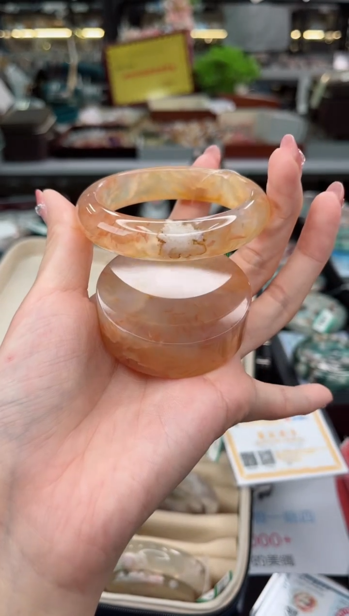 【闪购商品】石英质玉手镯未镶嵌53圈口（赠品镯心）S9019