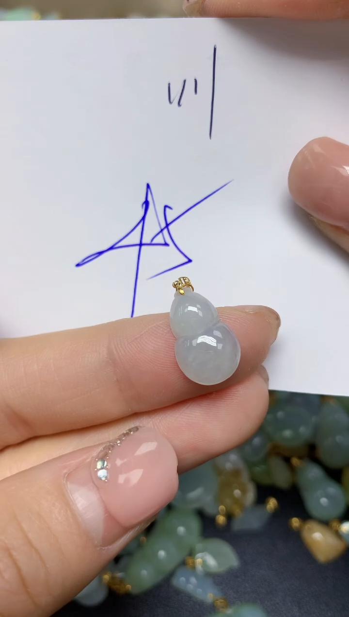 【闪购商品】翡翠挂件18K金镶嵌 天然翡翠A货