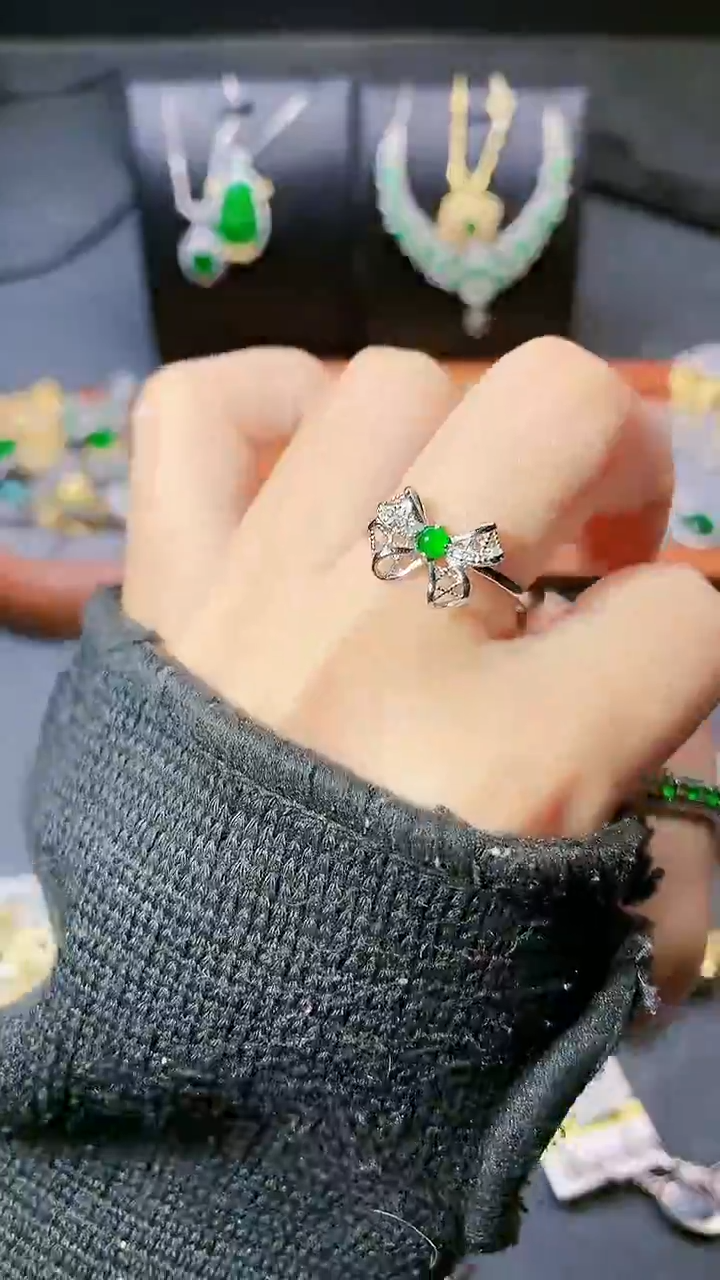 【闪购商品】翡翠戒指银S925镶嵌戒指