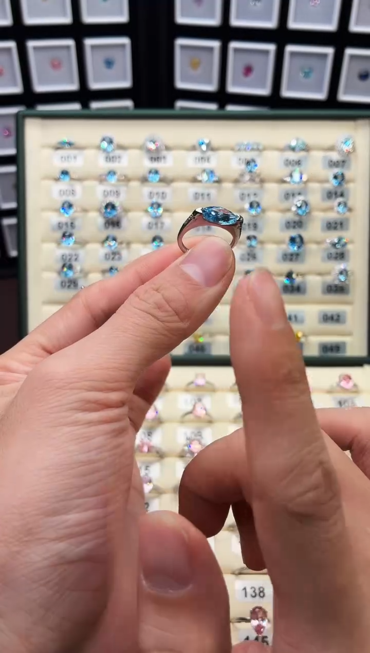 银S925镶嵌戒指海蓝宝石111