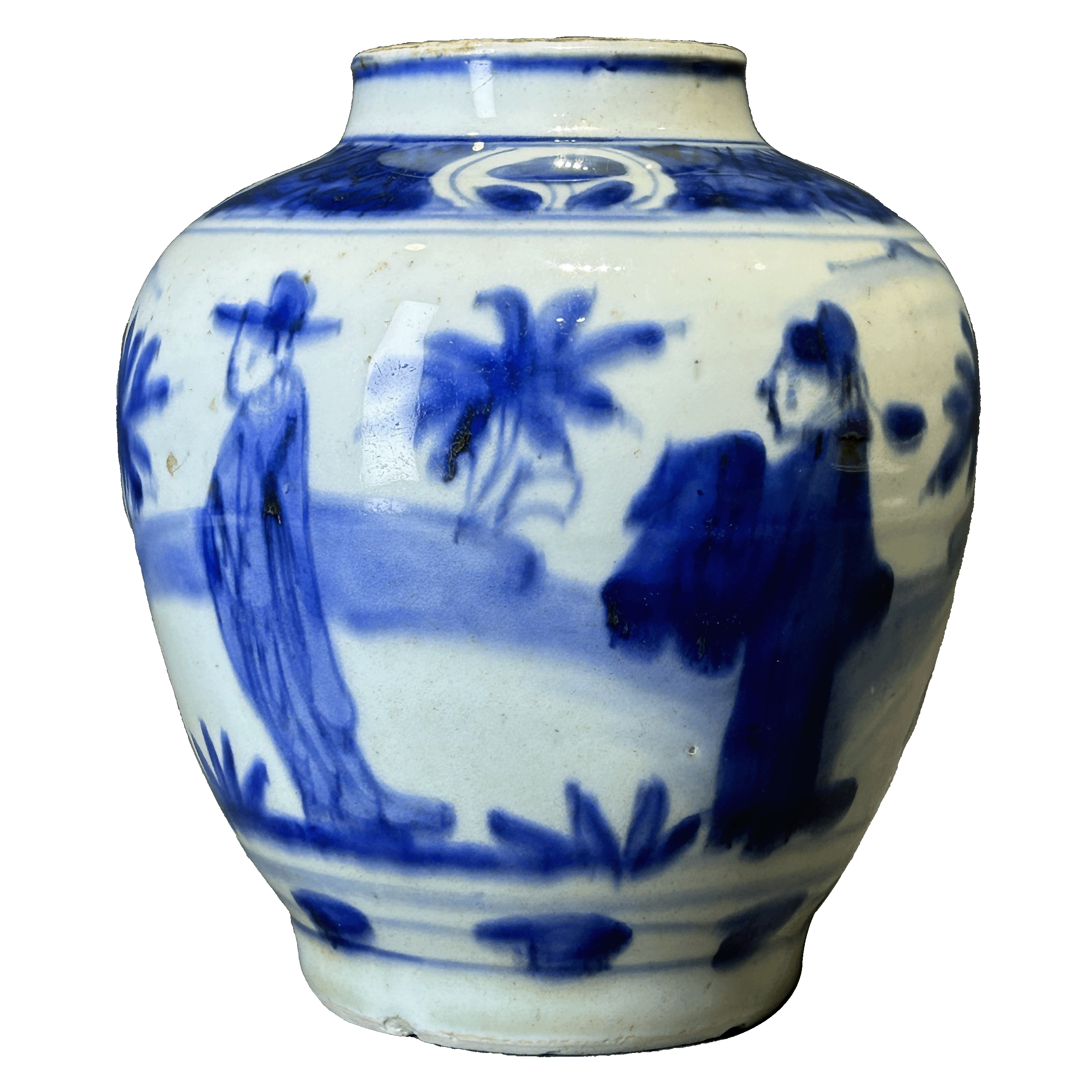 25051706x青花人物故事纹罐