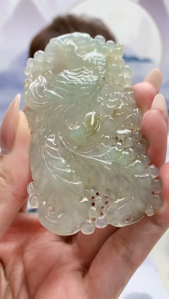 【闪购商品】定制翡翠未镶嵌4868MM-毛货挂件10