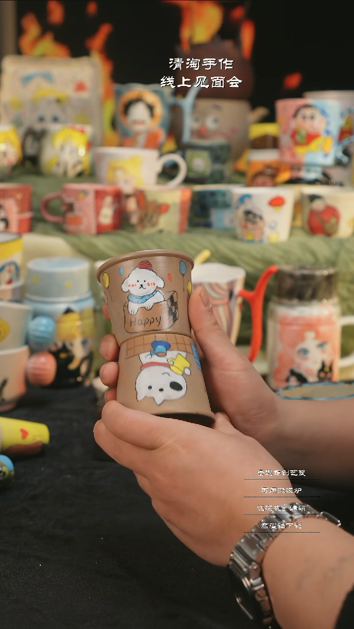 【闪购商品】摆件亲工手绘陶瓷-两个