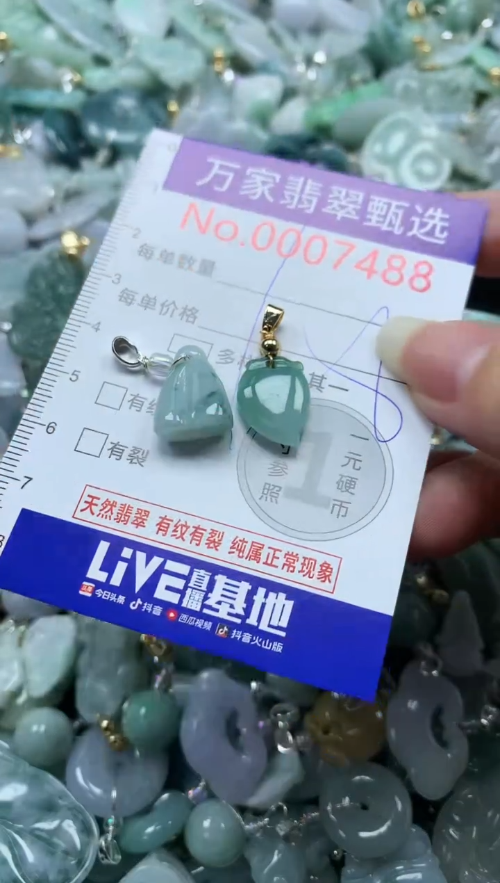 吊坠(不含链)未镶嵌翡翠7488