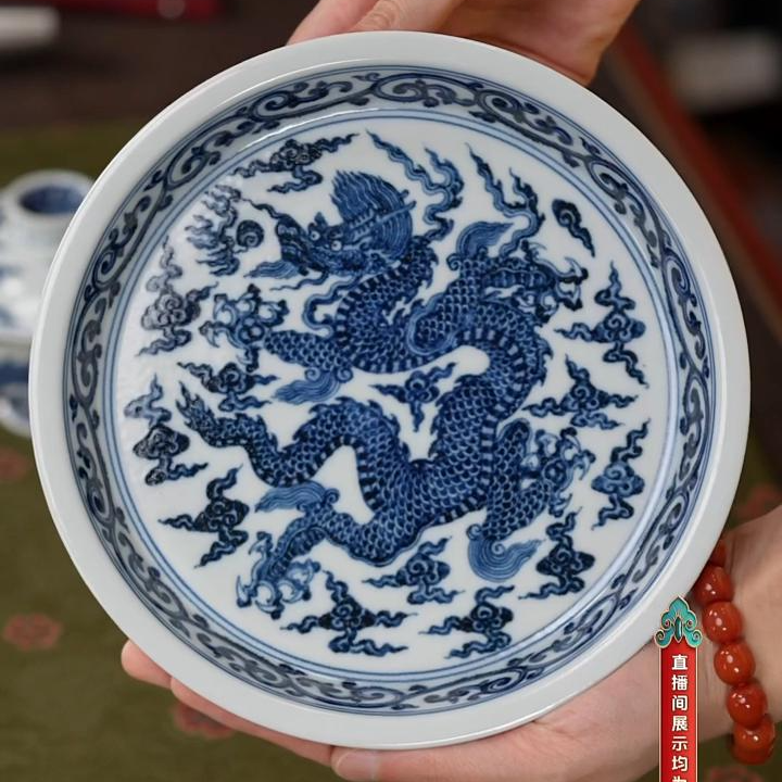 【小乔赏瓷】司陶坊柴窑青花满工龙纹壶承盘stf224