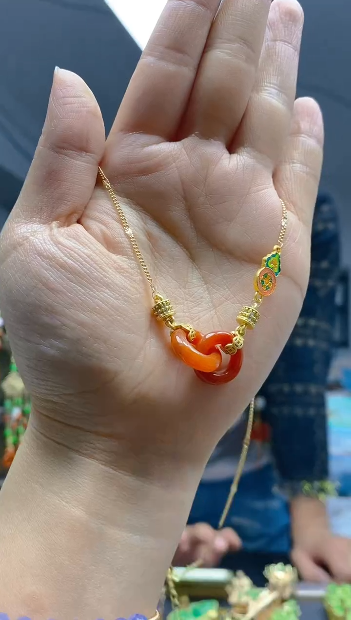 【闪购商品】翡翠耳饰合金0467翡翠锁骨链