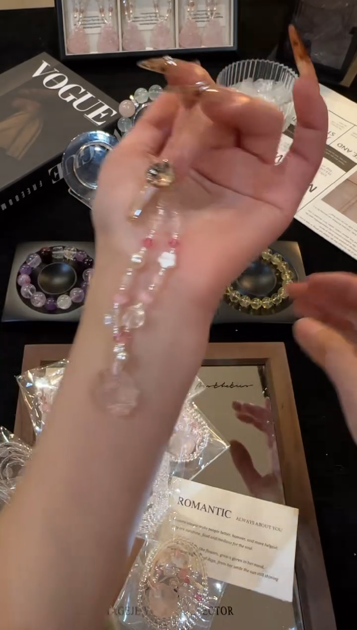 未镶嵌手链水晶粉水晶项链x3350