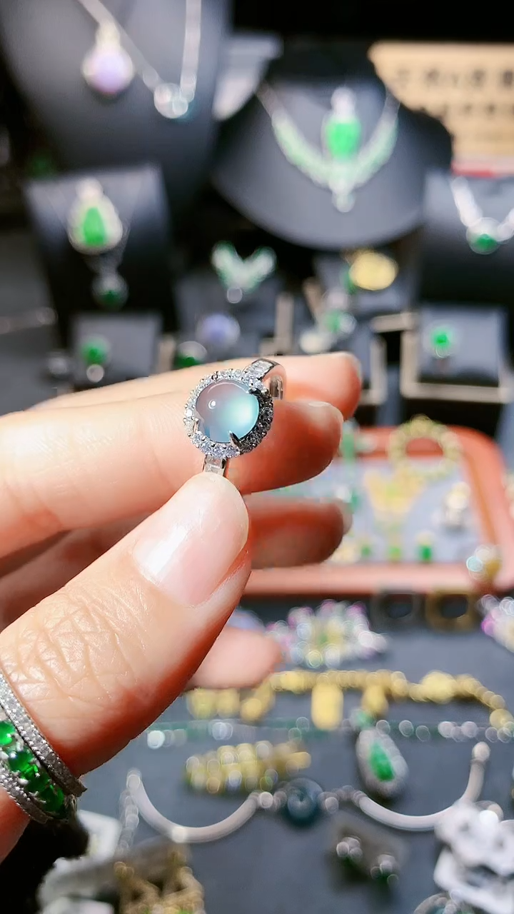 【闪购商品】翡翠戒指银S925镶嵌戒指