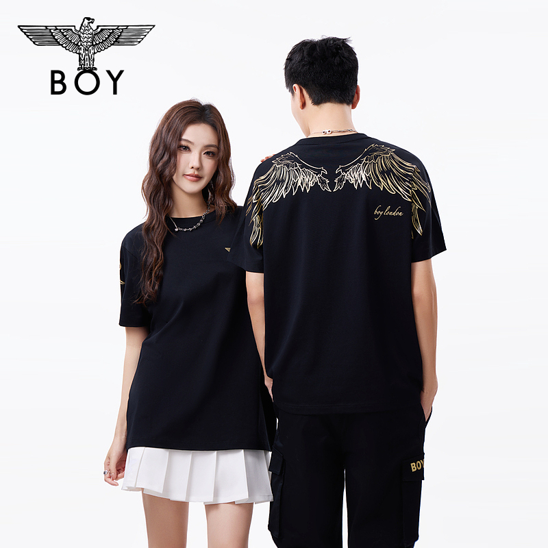【典雅金翼】BOYLONDON休闲时尚宽松短袖圆领百搭春夏新款T恤N01909