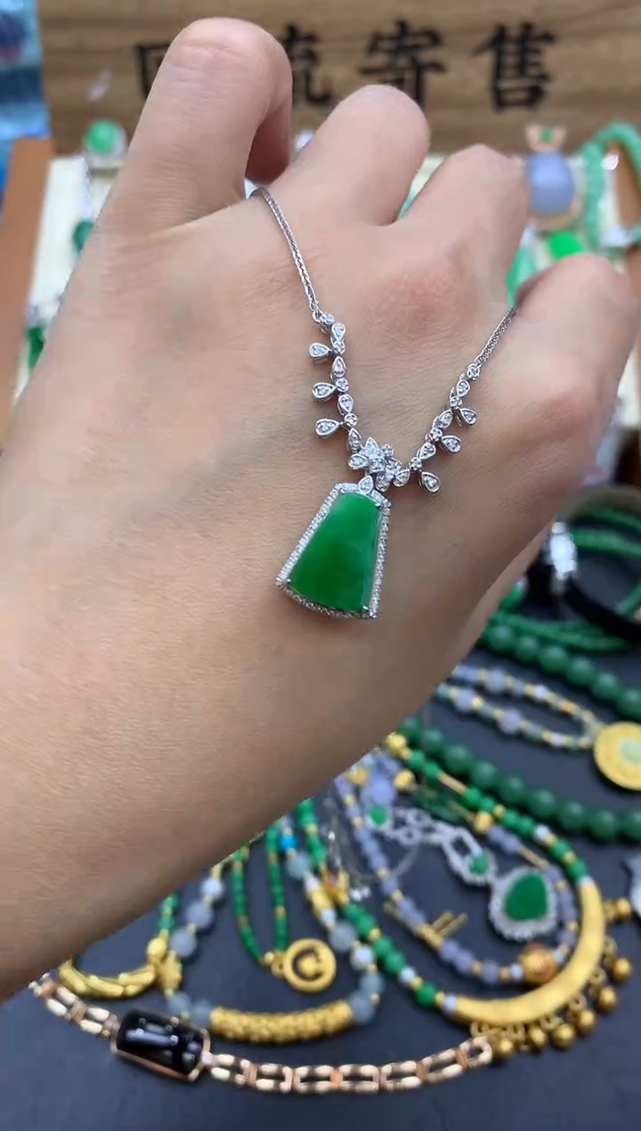 【闪购商品】翡翠颈饰18K金镶嵌407-中国好珍宝