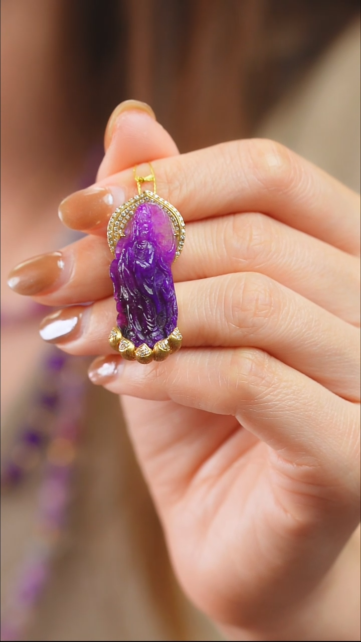 苏纪石（舒俱来）18K金镶嵌吊坠(不含链)67