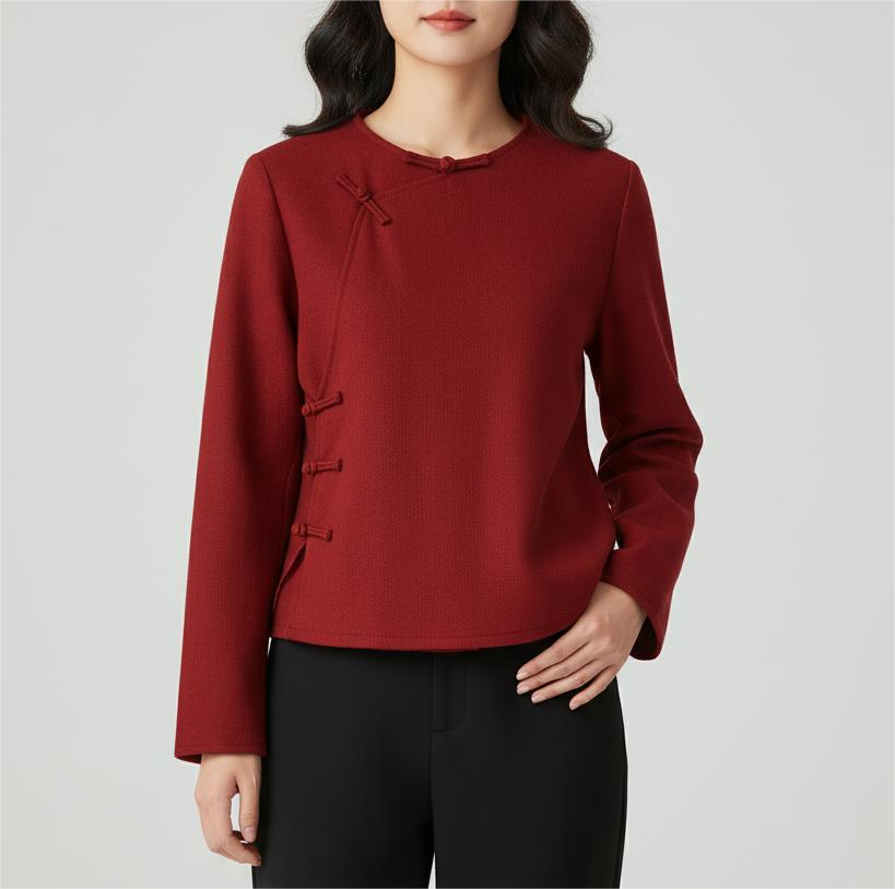  LIJIALI/莉佳丽-2025冬装新款时尚中式打底衫