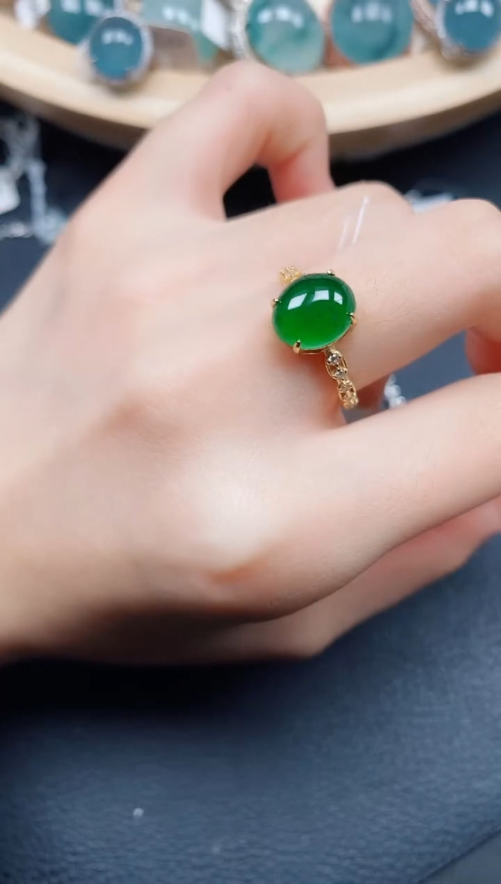 【闪购商品】翡翠戒指银S925镶嵌翡翠